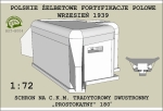 Shelter for 2 machine guns. Rectangular traditor